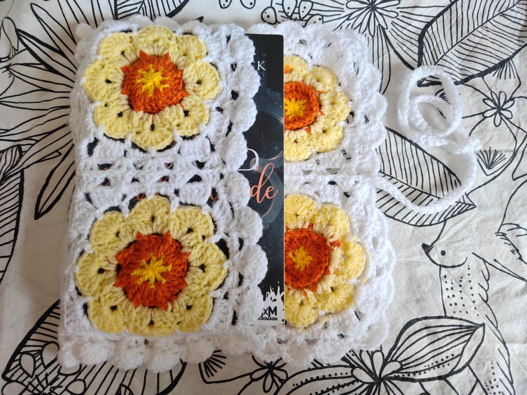 Pochette à livre Granny Square Fleur