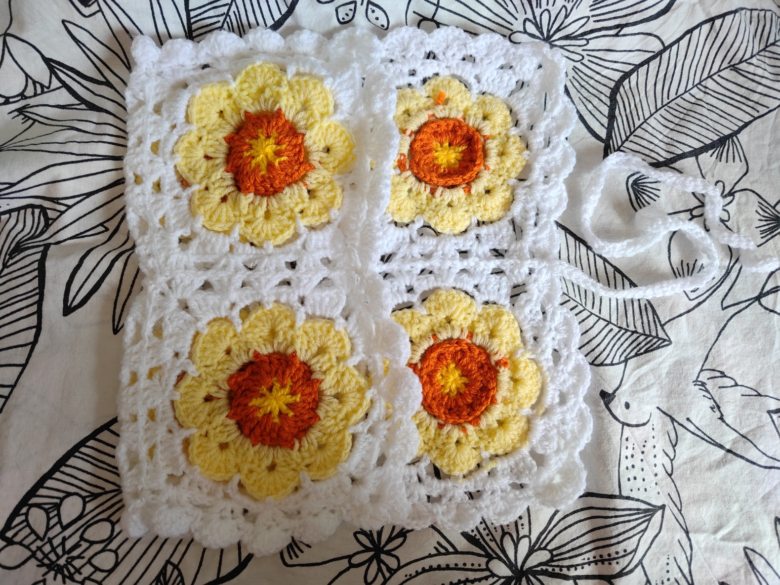 Pochette à livre Granny Square Fleur