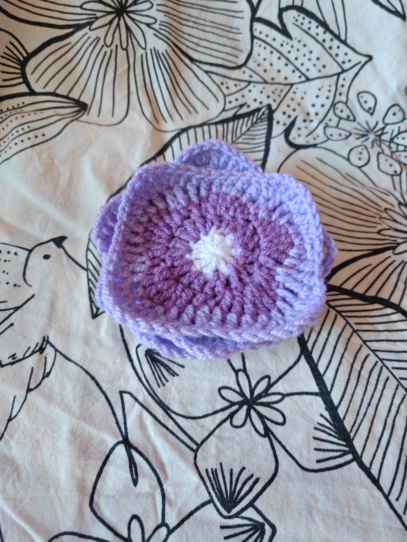 Sous-verres granny square fleur violette