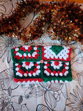Pochette à livre Noël granny square