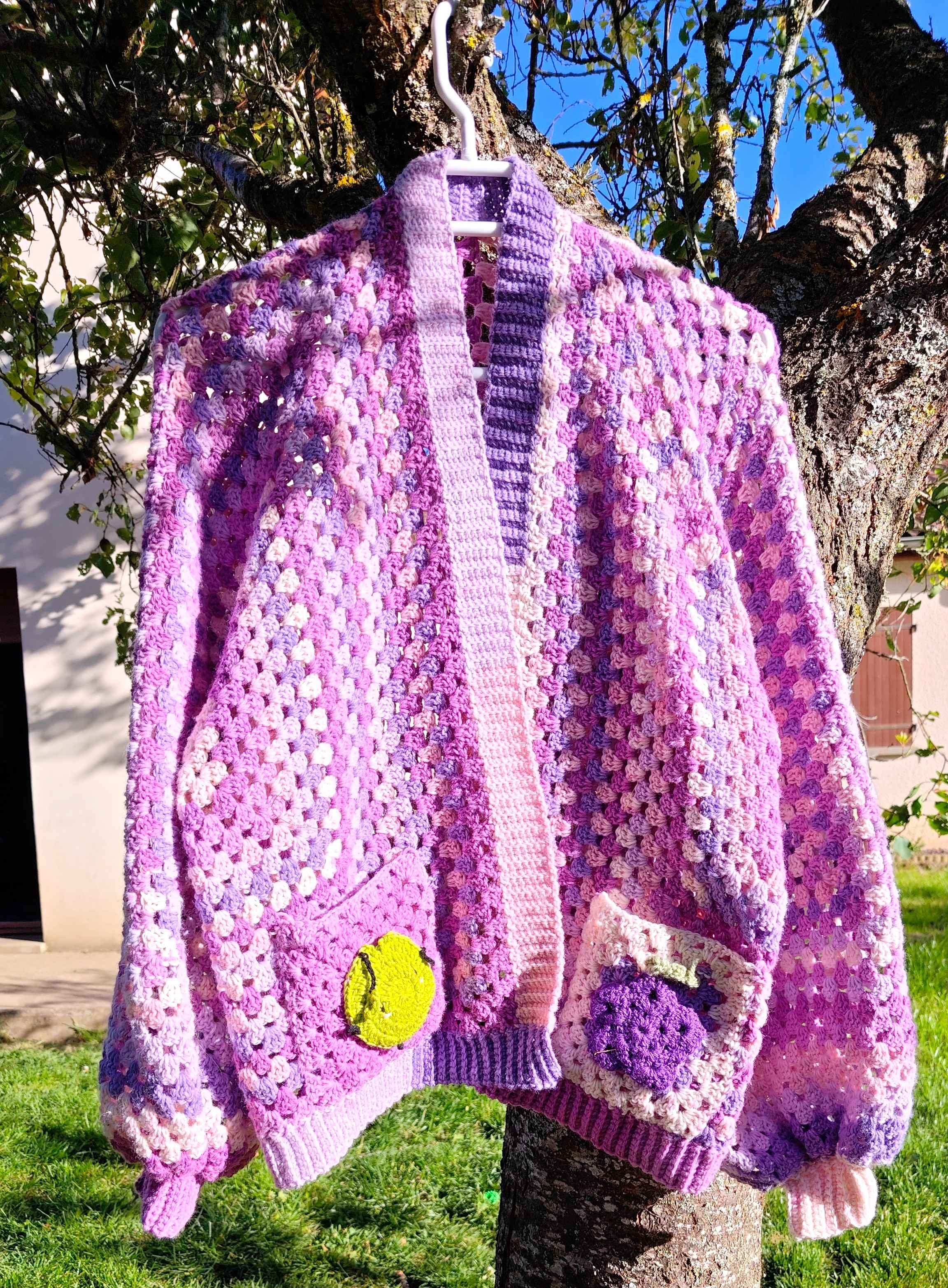 Cardigan-Gilet Laine Hexagonale-Personnalisable