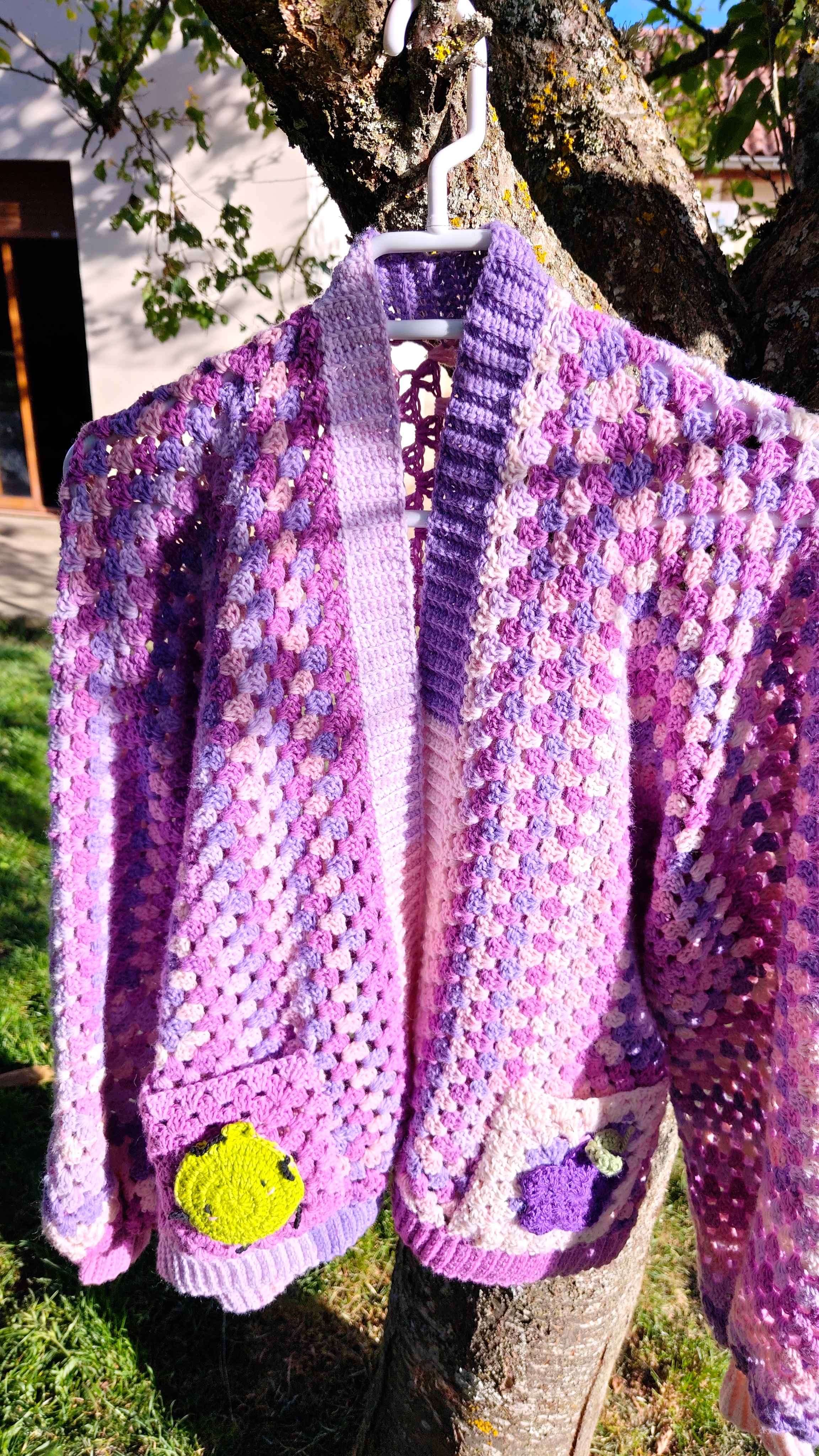 Cardigan-Gilet Laine Hexagonale-Personnalisable
